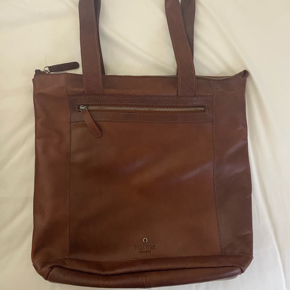 Wild West Cognac MIA Leather Tote Bag